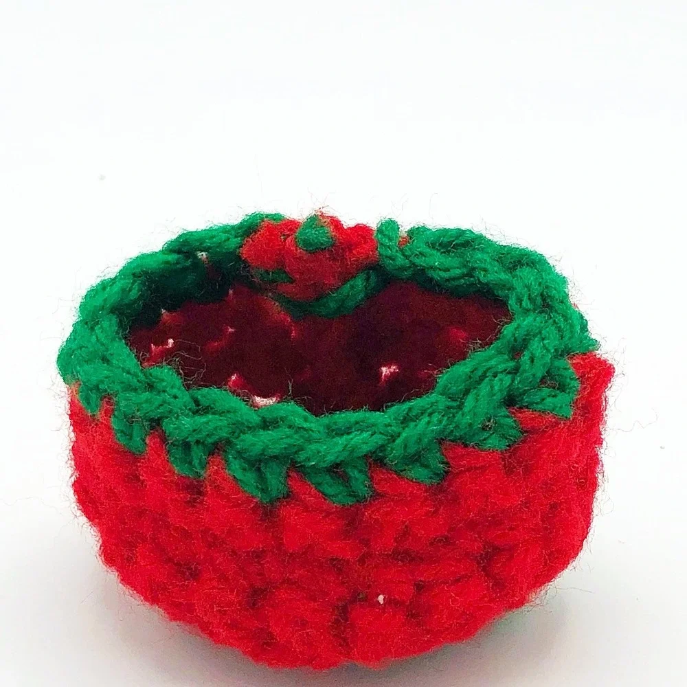 Set of 12 Handmade Crocheted Red and Green Christmas Napkin Rings
